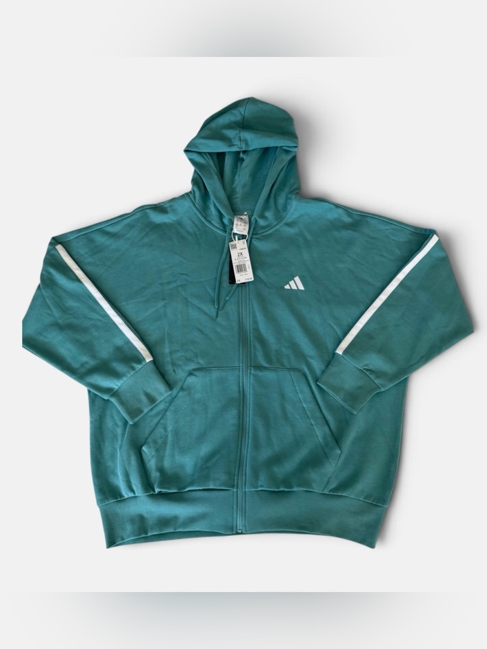 Adidas Women’s Full-Zip Hoodie Jacket in Teal Size 2X